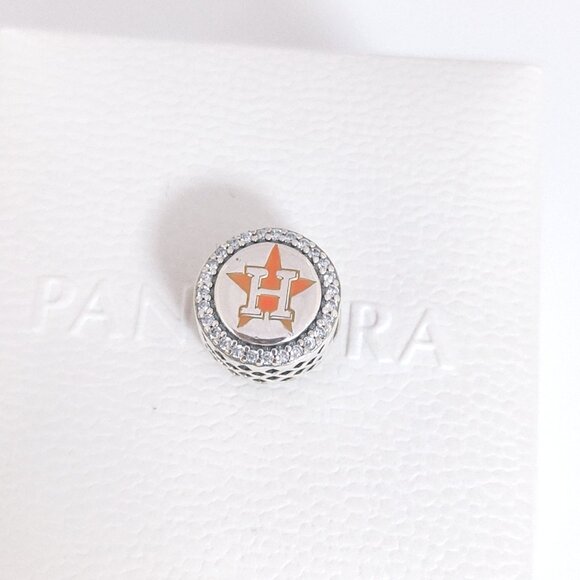 Pandora Houston Astros Baseball Charm Bead Exclusive S925 Silver with box - Picture 6 of 7